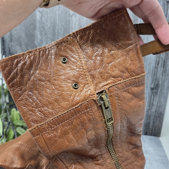 Franco Sarto I Poet Cognac Brown Leather Upper Tall Riding Boots Size 7.5 - Picture 5 of 9